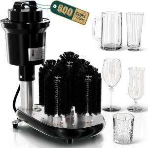 image:imageWantJoin 5Brush Commercial Electric Glass Washer  Wine Glass Cleaning Machine for Bars Cafs amp Restaurants Countertop Glassware Cleaner with Adjustable Temperature