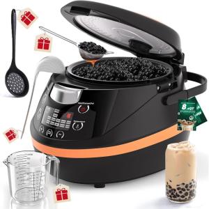 image:imageWantJoin Boba Maker  Commercial 8L Bubble Cooker Automatic Cooking Pot Tapioca Maker Warmer Machine for Bubble Tea Milk Tea Restaurant Dessert Stores 1350WBlack