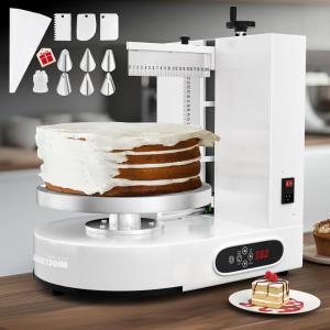 image:imageWantJoin Cake Decorating Machine  412 Inch Automatic Cream Spreading for Cake Frosting Machine 60320 RPM with Graduated Scrapers Electric Turntable WhiteWhite