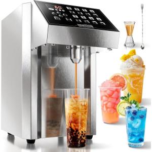 image:imageWantJoin Commercial Fructose Dispenser Machine  16 Programmable Settings Stainless Steel Syrup Dispenser for Bubble Tea Equipment Fructose Quantitative Machine with Measuring Cup 845QT BlackSilver