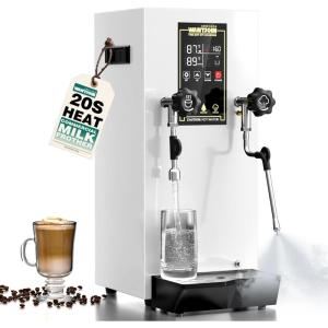 image:imageWantJoin Commercial Milk Frother  1800W Milk Steamer Hot Water Dispenser Beverage Heater for Latte Cappuccino Coffee Milk Tea LED Display Hotel Use While