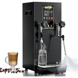 image:imageWantJoin Commercial Milk Frother amp Beverage Heater  1800W Multifunctional Milk Steamer Machine with LED Display Panel for Latte Cappuccino Coffee Milk Tea Foam Hot Water Dispenser  Hotel amp HomeBlack