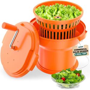 image:imageWantJoin Commercial Salad Spinner  25 Gallon Salad Dryer wSilicone Antislip Mat amp Draining Hose 10Qt Manual Salad Spinner for 3 Heads of Lettuce Spinner Large for Catering