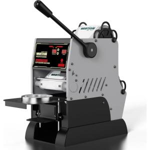 image:imageWantJoin Cup Sealing Machine Full Automatic Cup Sealer Machine 899095MM 350354374IN Electric White Cup Sealing Machine 500600 CupsHWhiteGrey