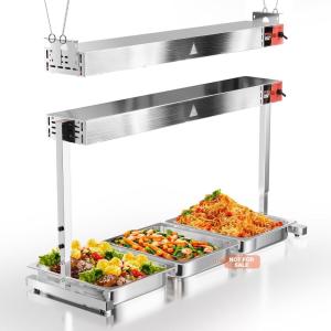 image:imageWantJoin Food Heat Lamp  24 Commercial Food Warmer Lamps Overhead Hanging amp Standing Electric Strip Heating Lamp for Buffet Catering Restaurant Parties24 Inch