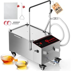image:imageWantJoin Fryer Filter Machine  Mobile Fryer Oil Filter Machine 55L145GAL Stainless Steel 845GALMin 1700RPM Deep Fryer Oil Grease Filtration for Restaurant Fast Food Shop 550W38L