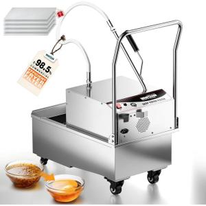 image:imageWantJoin Fryer Filter Machine  Mobile Fryer Oil Filter Machine 55L145GAL Stainless Steel 845GALMin 1700RPM Deep Fryer Oil Grease Filtration for Restaurant Fast Food Shop 550W55L