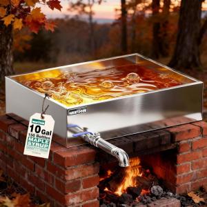 image:imageWantJoin Maple Syrup Evaporator Pan 24 Gallon  Syrup Evaporator Pan Stainless Steel wThermometer 24  24  10 Inch Upgraded LeakProof TIG Welded Seams Make 360 Bottles of 50oz10 GAL
