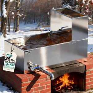 image:imageWantJoin Maple Syrup Evaporator Pan 24 Gallon  Syrup Evaporator Pan Stainless Steel wThermometer 24  24  10 Inch Upgraded LeakProof TIG Welded Seams Make 360 Bottles of 50oz25 GAL