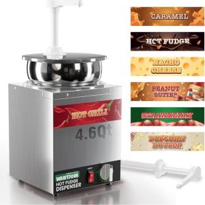 image:imageWantJoin Nacho Cheese Dispenser with Pump  22Qt Nacho Cheese WarmerStainless Steel Hot Fudge Warmer W5Level Temperature AdjustmentCommercial Hot Fudge Dispenser for Hot Fudge Cheese Caramel65QT
