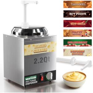 image:imageWantJoin Nacho Cheese Dispenser with Pump  22Qt Nacho Cheese WarmerStainless Steel Hot Fudge Warmer W5Level Temperature AdjustmentCommercial Hot Fudge Dispenser for Hot Fudge Cheese Caramel22Qt