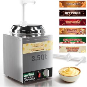 image:imageWantJoin Nacho Cheese Dispenser with Pump  22Qt Nacho Cheese WarmerStainless Steel Hot Fudge Warmer W5Level Temperature AdjustmentCommercial Hot Fudge Dispenser for Hot Fudge Cheese Caramel35Qt