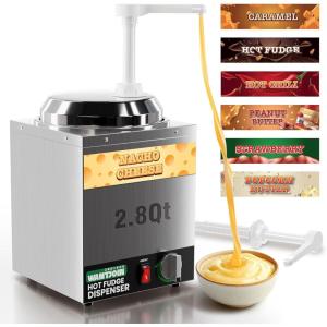 image:imageWantJoin Nacho Cheese Dispenser with Pump28Qt Nacho Cheese WarmerStainless Steel Hot Fudge Warmer W5Level Temperature AdjustmentCommercial Hot Fudge Dispenser for Hot Fudge Cheese CaramelSilver
