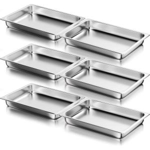 image:imageWantJoin Steam Table Hotel Pans  11 Full Size 6 Inch Deep 6 Pack Stainless Steel Food Storage Container Metal Tray Sets for Commercial Chafing Dishes Restaurant Buffet Catering Supplies25 Deep