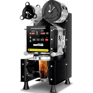 image:imageWantJoin Cup Sealing Machine  Full Automatic Cup Sealer Machine 9095mm 354374in 500650 CupsH Commercial Digital Control LCD Panel Electric Cup Sealer for Bubble Milk Tea Coffee Greyblack