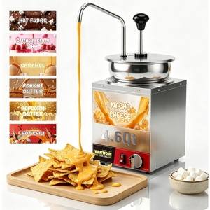 image:imageWantJoin Nacho Cheese Dispenser with Pump  26 Qt Cheese wWarmer Stainless Steel Pump Hot Fudge Warmer 86185F Temperature Control Commercial Nacho Cheese Warmer Dispenser for Hot Fudge Caramel46QT